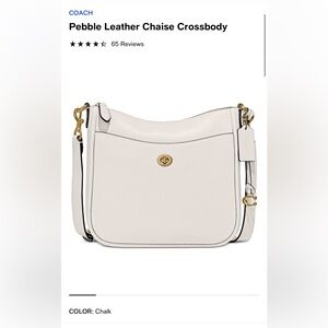 NWT Coach Pebble Leather Chaise Crossbody (Chalk)